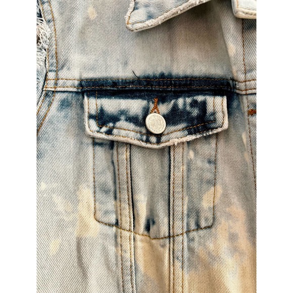 Loyd/Ford Distressed Acid Wash Sleeveless Denim Jacket - Size L - NWOT - Picture 3 of 6